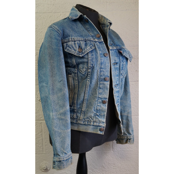 Vintage Levis 70506 0214 Denim Trucker Jacket Mens Size 38 Small Pockets USA - Picture 2 of 9